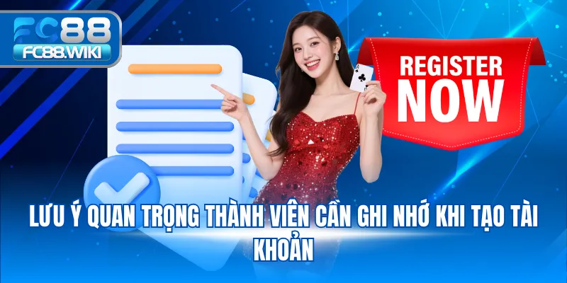 Đăng Ký FC88 Lưu ý quan trọng thành viên cần ghi nhớ khi tạo tài khoản